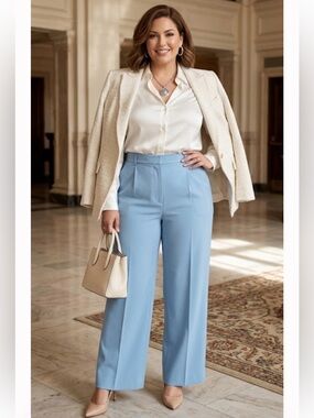 Ralph Lauren Light Blue Women’s Dress Pants - Wide Leg